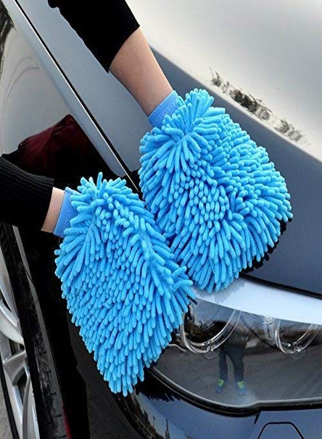 KitchenFest® Double Sided Microfiber Wash Gloves for Car Cleaning, Kitchen, Bike, Laptop, LED TV, Mirrors and Furniture, Lint-Fre, Large Size, Multicolor - Pack of 2 - Image 1